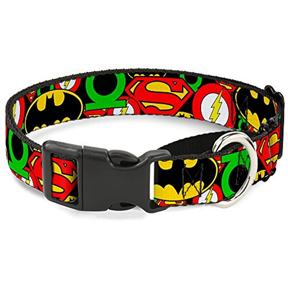 Buckle-Down "Justice League Stacked Logos" Martingale Dog Collar