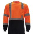 thumbnail image 3 of Radyan T-Shirt de Sécurité à Manches Longues Réfléchissant en Maille Bicolore, Lot de 8 - 100 % Polyester, Taille : Adulte, 3 of 5
