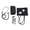 Black, variant on ASA TECHMED | Nurse Essentials Starter Kit with Handheld Travel Case | 3 Part Kit Includes Adult Aneroid Sphygmomanometer Blood Pressure Monitor, Stethoscope, Mini Diagnostic Otoscope (Black)