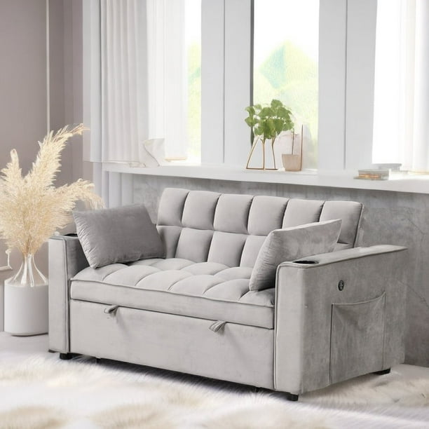 Euroco 4 in 1 Multifunctional Sofa Bed 55 inch Convertible Sofa Bed