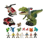 Imaginext Jurassic Park Dinosaur Recon 19-Piece Figure Playset for Kids, Classic Movie Characters