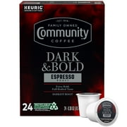 Community Coffee Dark & Bold Espresso Roast Extra Dark Roast Single Serve Keurig K-Cup Pods 24 ct Box