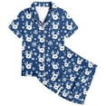 thumbnail image 4 of Teens Christmas Pajamas Kids Silk Pjs Christmas Print Long Sleeve Button down Sleepwaear Holiday Girl Pajamas Size 10-11 Years, 4 of 4
