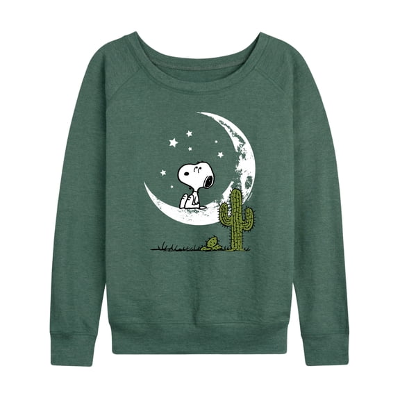Peanuts - Snoopy Desert On Moon - Women's French Terry Long Sleeve Pullover