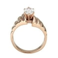 thumbnail image 3 of IP Rose Gold(Ion Plating) Stainless Steel Ring with AAA Grade CZ in Clear for Women Style TK3787 Size 5, 3 of 5