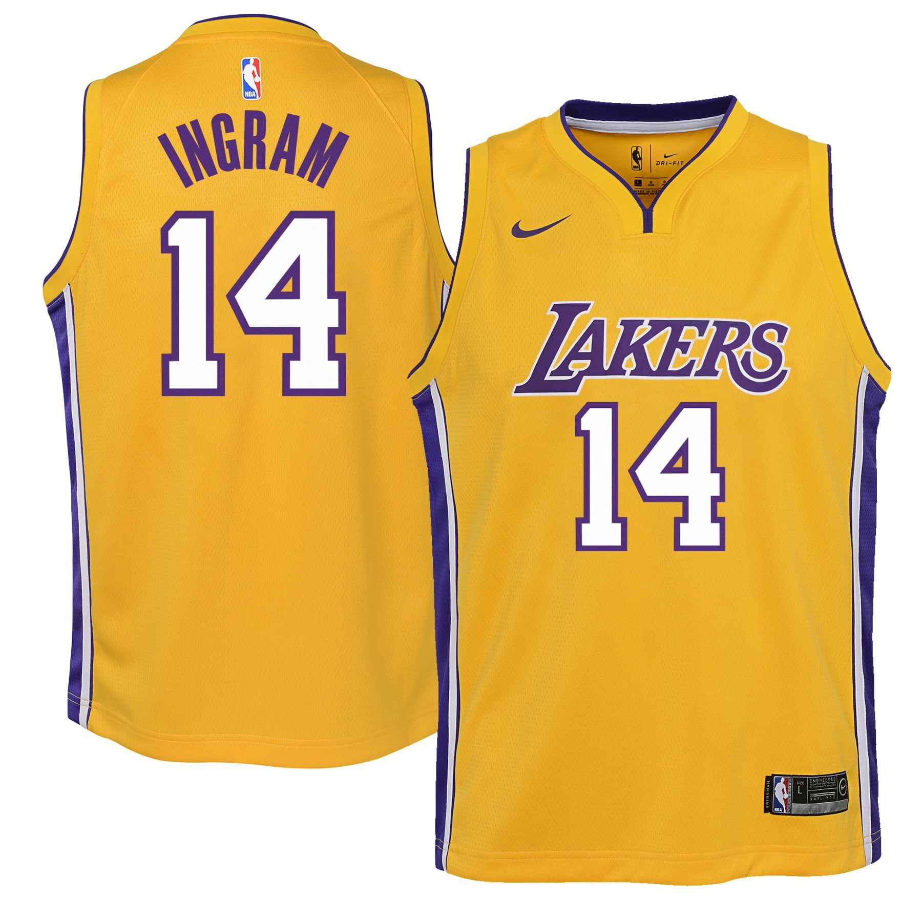 Brandon Ingram Los Angeles Lakers Nike Youth Swingman Jersey Yellow - Icon Edition - Walmart.com