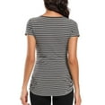 thumbnail image 6 of Delliss Womens T Shirts short Sleeve V Neck Basic Tee Soft Casual fashion striped Tops, 6 of 6
