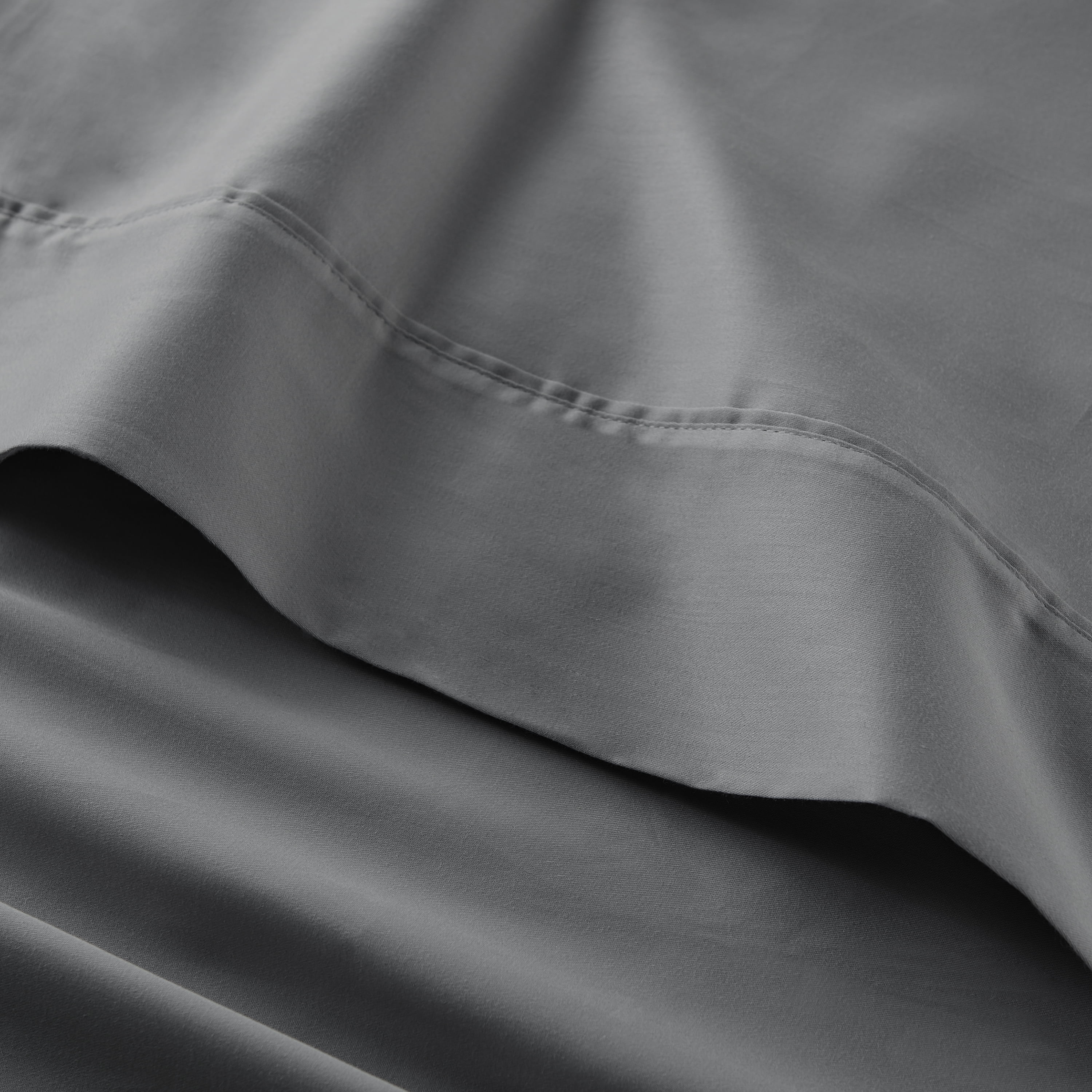 Better Homes & Gardens 3-Piece 300 Thread Count Grey Cotton Sateen Bed Sheet Set, Twin