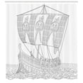 thumbnail image 3 of Ambesonne Retro Shower Curtain, Greek Galley, 69"Wx70"L, Black White, 3 of 3