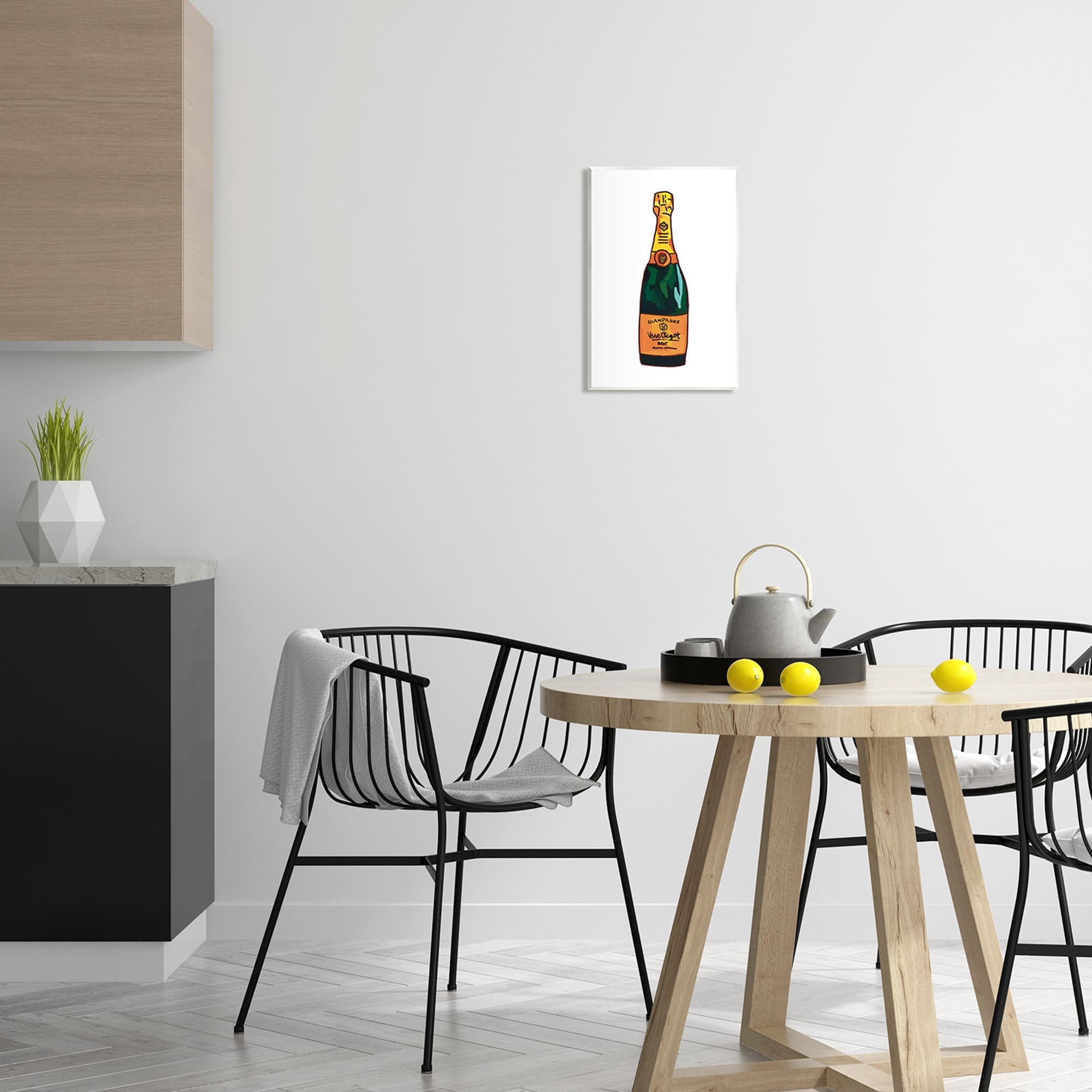 Stupell Industries Classy Champagne Wine Bottle Kitchen Bar Beverage Graphic Art Unframed Art Print Wall Art, Design by Amelia Noyes