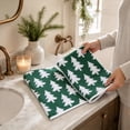 thumbnail image 4 of Rysoverian 2 Pcs Christmas Tree Hand Towels Soft Absorbent Fingertip Towels Holiday Kitchen Bathroom Decor, 4 of 7