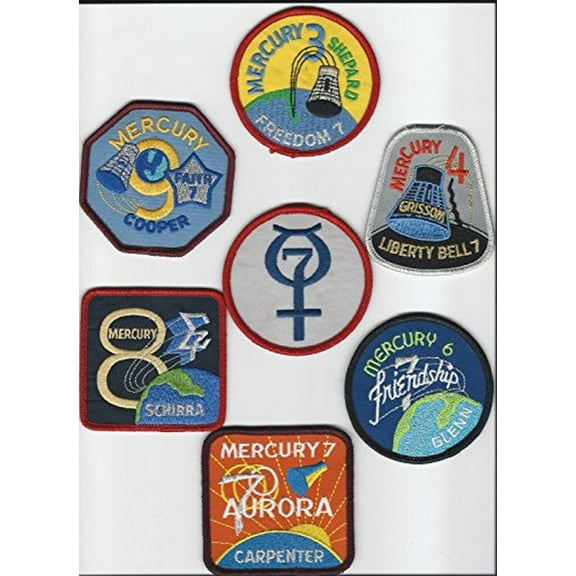 Original Nasa Space Program Official Mercury Patch Set John Glenn Made in USA