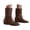 Brown, variant on Women's Mid Calf Boots Fashion Slouch Flat Ankle Booties Slip on Walking Short Boots