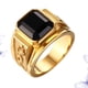 thumbnail image 4 of EeaseMX Anillo dorado de moda vintage con circonita negra, joyería elegante, regalo de San Valentín para hombre (talla 12), 4 of 7