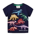 thumbnail image 2 of Toddler Kids Boys T-Shirt Short Sleeve Shirt Dinosaur Print Graphic Crewneck Summer Casual Tops Tees 2-8 Years, 2 of 7