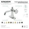 thumbnail image 7 of Kingston Brass KSD3546RX Belknap One-Handle Single-Hole Bathroom Faucet with Deck Plate and Push Pop-Up Drain, Polished Nickel, 7 of 7