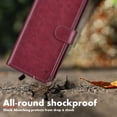 thumbnail image 5 of Galaxy A21 Case, Samsung Galaxy A21 US Version Wallet Case, Tekcoo Premium [RFID Blocking] Cash ID Credit Card Slots Holder Carrying Vegan Leather Folio Flip Cover Cases [Wine Red], 5 of 7