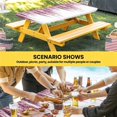 thumbnail image 6 of Pink Table Cloths for 8 Foot Rectangle Tables, Summer Botanical Leaves Watercolor Patio Waterproof Elastic Fitted Tablecloths, Washable Rectangular Table Cover for Camping, 6 of 8