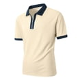 thumbnail image 3 of VgaVtl Summer Mens Polo Shirt Big and Tall Short Sleeve Zipper Casual Outdoor Teeshirts for Men Color Block Collared, 3 of 7