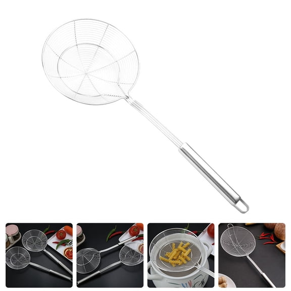 ibasenice Stainless Steel Oil Strainer Slotted Spoon for Kitchen Cooking and Frying, and Easy to Clean