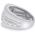 thumbnail image 2 of Cluster Nugget Men's Wedding Band Ring Round Cut White Diamond 14K White Gold Over 925 Sterling Silver, 2 of 2