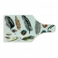 thumbnail image 1 of Bohemian Cutting Board, Detailed Big and Small Several Bird Feathers in Vibrant Colors Bohemian Design, Tempered Glass Cutting and Serving Board, Wine Bottle Shape, Multicolor, by Ambesonne, 1 of 1