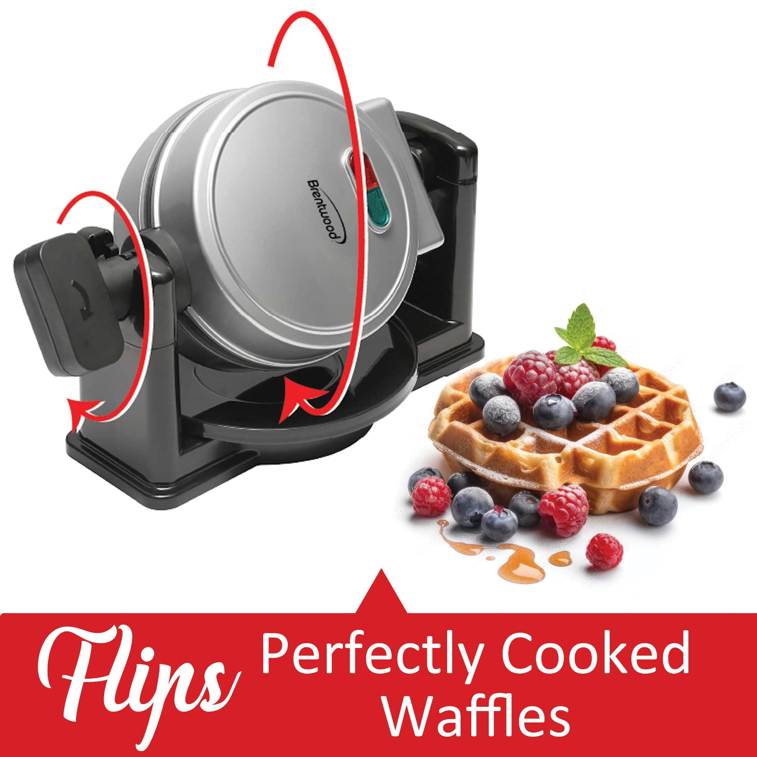 Brentwood Electric Belgian Waffle Maker, Silver