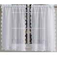 thumbnail image 4 of WARM HOME DESIGNS 3 Piece White Coffee Kitchen Window Curtains Bundle Includes 2 36 Inch Tiers & Valance. KIC SET WHITE, 4 of 5