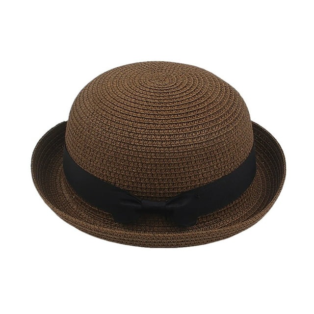 WEIYLL Robe Chapeau de Soleil pour Femmes Grand Feuille Fleur Douche Nuptiale Brun Couvre-Chef Casquettes