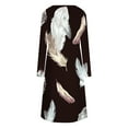 thumbnail image 5 of IROINNID Maxi Dress for Women Round Neck Long Sleeve Folding Floral Printed Dresses Savings,Black, 5 of 5