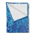 thumbnail image 2 of Aqua Soft Flannel Fleece Throw Blanket, Animal Pattern Inspired by Tropical Fish Skin Scales Hand Drawn Style Spotty, Cozy Plush for Indoor and Outdoor Use, 70" x 90", Violet Blue Aqua, by Ambesonne, 2 of 5