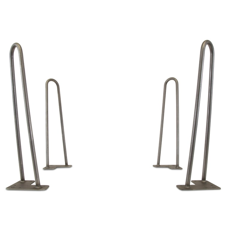 WEN 16 Inch Mid Century Modern Raw Steel Hairpin Table Legs 1 2 Inch Diameter Set of 4