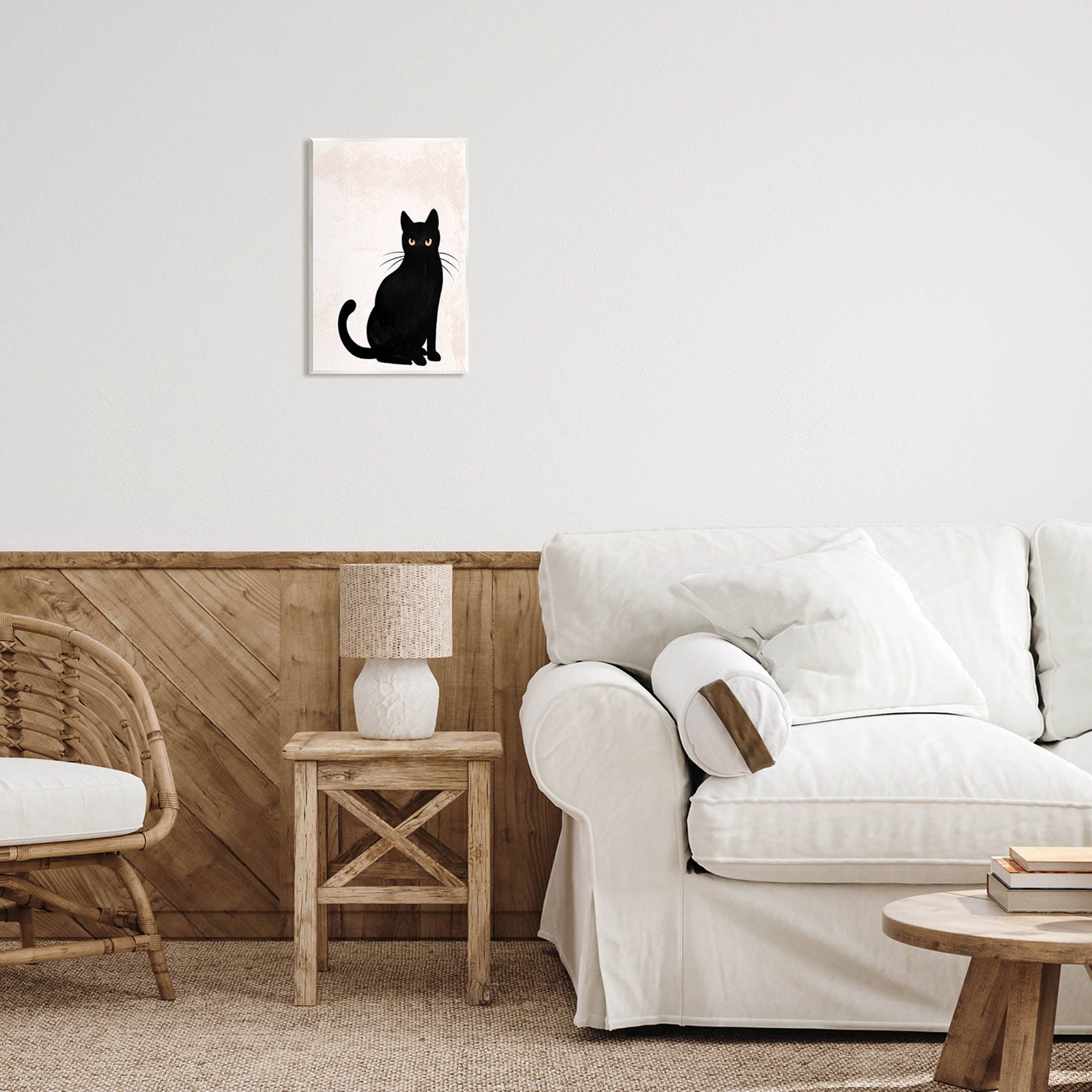 Stupell Industries Halloween Black Cat Silhouette Graphic Art Unframed Art Print Wall Art, Design by Jo Taylor