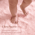 thumbnail image 6 of LUOVEN Fluffy Soft Shag Area Rug, 8*10 Modern Indoor Carpet for Bedroom Living Room Kids Room, Pink, 6 of 8