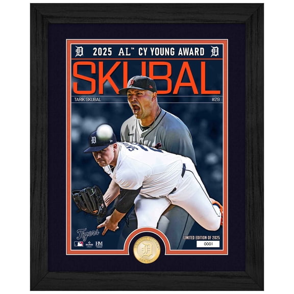 Highland Mint Tarik Skubal Detroit Tigers 2025 American League Cy Young Award 13" x 16" Bronze Coin Photo Mint