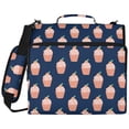 thumbnail image 2 of Zipper Binder with Shoulder Strap 2 inch 3 Ring Waterproof File Folder Organizer Bag 500 Sheet Peach Ice Cream Pattern, 2 of 8