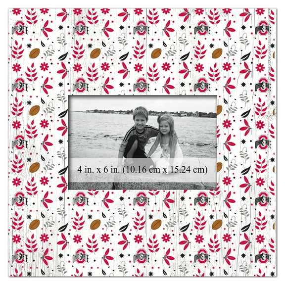 Ohio State Buckeyes 10'' x 10'' Floral Pattern Frame