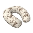 thumbnail image 2 of KLL Vintage Farm Pigs Pattern Memory Foam Cervical Neck Pillow Versatile U-Shaped Pillows for Home/Office/Camping/Travelling/Soft Washable Cover, 2 of 8