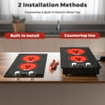 thumbnail image 6 of Advwin 2 Burner Electric Cooktop,110v Electric Cooktop with Knob Control,12 Inch Countertop & Built-in Ceramic Cooktop with Child Safety Lock, Timer, 9 Power Levels and Over-Temperature Protection, 6 of 8