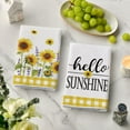 thumbnail image 3 of SM-XLHN Buffalo Plaid Yellow Hello Sunshine Sunflowers Love Summer Kitchen Towels Dish Towels, 18x26 Inch Farmhouse Decoration Hand Towels Set of 4, 3 of 6