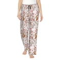 thumbnail image 1 of Balery Autumn Floral Deer Pantalones de pijama para mujer, pijamas ultraligeros, pantalones de estar por casa-Large, 1 of 6