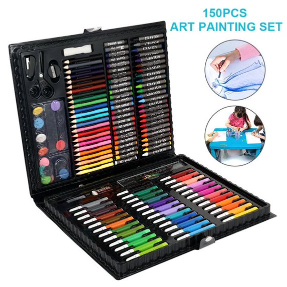 Chainplus 150 Piece Deluxe Art Set, Portable Drawing&Painting Set, Art Supplies with Case, Professional Art Kit for Kids, Teens and Adults