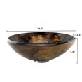 thumbnail image 4 of Elite Hand Painted Opaque Metallic Copper/Bronze on Dark Brown Tempered Glass Bathroom Vessel Sink with Oil Rubbed Bronze Pop-up Drain and Mounting Ring - 1204+P01008ORB, 4 of 6