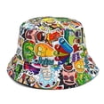 thumbnail image 2 of 2023 Fashion Cartoon Print Hip Hop Bucket Hat Summer Men Fisherman Caps Hats Women Beach Cap Unisex Panama Hat qym unisex, 2 of 2
