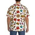 thumbnail image 5 of Wukai Hot Dog Pizza Men's Casual Short-Sleeve Button Down Shirt - Lightweight Summer Dress Shirt for Daily Wear-Large, 5 of 7