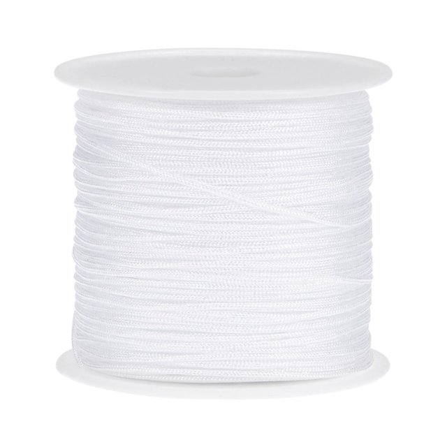 Unique Bargains Nylon Cord DIY Making Satin String Craft Wire with Plastic Spool 147ft, White
