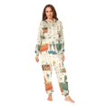 thumbnail image 2 of FORMRS Onesies Pajama for Adults Unisex Hoodie Winter Jumpsuit One Piece Sleepwear, Sizes S-2XL, Beige Cats Reading, 2 of 7