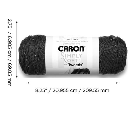 Caron Simply Soft Medium Acrylic Gray Heather Yarn, 250 yd