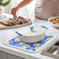 thumbnail image 2 of Summer Kitchen Dish Drying Mat with Daisy Pattern Microfiber Drainer Pad for Dishes Absorbent Floral Rack Mat Foldable 16x18 Inch, 2 of 7