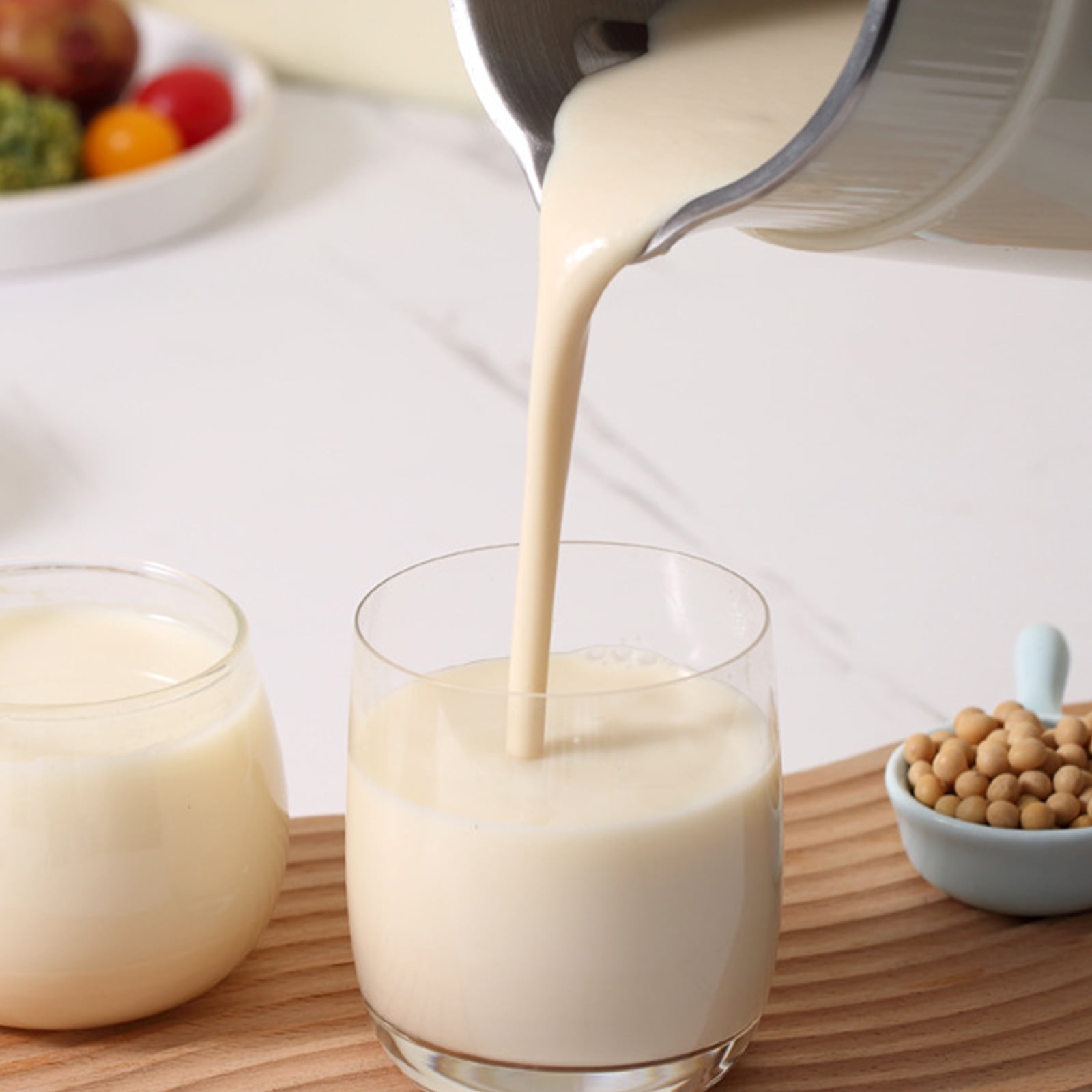 DISHUECO Automatic Nut Milk Maker, 6-in-1 Soy Milk Maker 27oz for Homemade Almond, Oat, Coconut, Soy, Plant-Based Milk and Non-Dairy Beverages, with 12H Timer/Self-Clean/Keep Warm/Boil Water, White